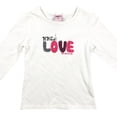 thumbnail image 2 of Little Girl Kids Long Sleeve Love Casual Cotton T-Shirt Tee Top White 3T 90 (44BT027) BNY Corner, 2 of 2