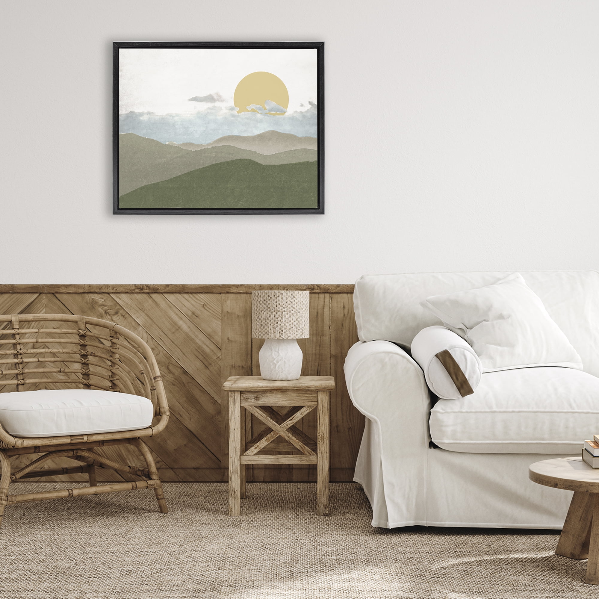 Stupell Industries Earthen Dreams Sunrise Black Framed Floater Canvas Wall Art, design by Elizabeth Medley