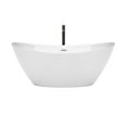 thumbnail image 2 of Wyndham Collection WCBTE652066PCATPBK 66 in. Dorrit Freestanding Bathtub in White with Polished Chrome Trim & Floor Mounted Faucet in Matte Black, 2 of 8