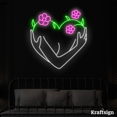 thumbnail image 3 of Craftnamesign Flora Heart Neon Sign, Girl Room Decor, Hug Heart LED Sign, 3 of 4