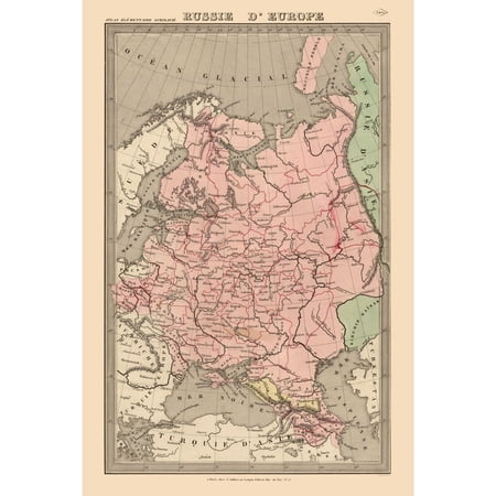 Historic Map - Russia European - Vintage Wall Art