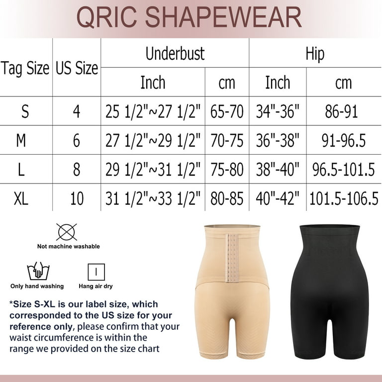 QRIC High Waist Body Shaper Shorts Shapewear for Women Tummy Control Butt  Lifter Thigh Slimmer #1 Shorts-Beige M 