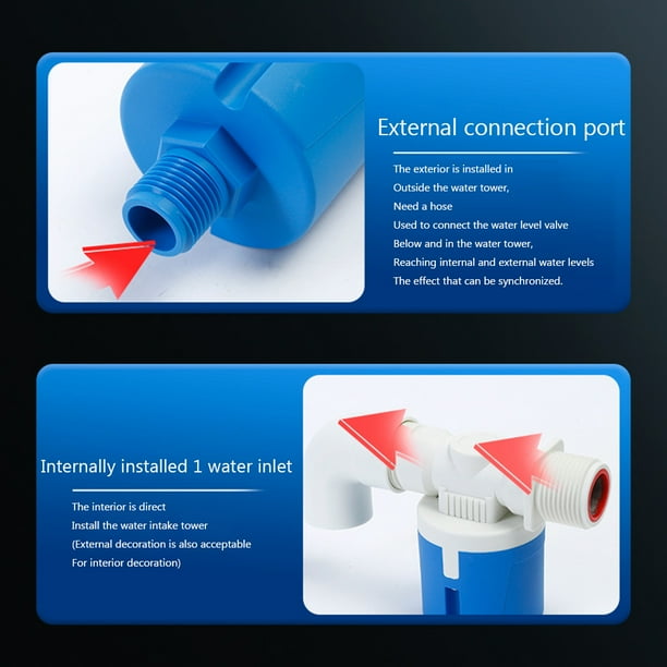 TB&W 1/2 3/4 1inch Plastic Float Valve Water Level Float Valve for