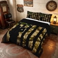 thumbnail image 2 of Manfei Camouflage US Flag Full Size Comforter Sets, Hunting Mallard Duck Bedding Comforter Set, Green Brown Black, Black Reversible 3pcs, 1 Comforter and 2 Pillowcases, 2 of 6