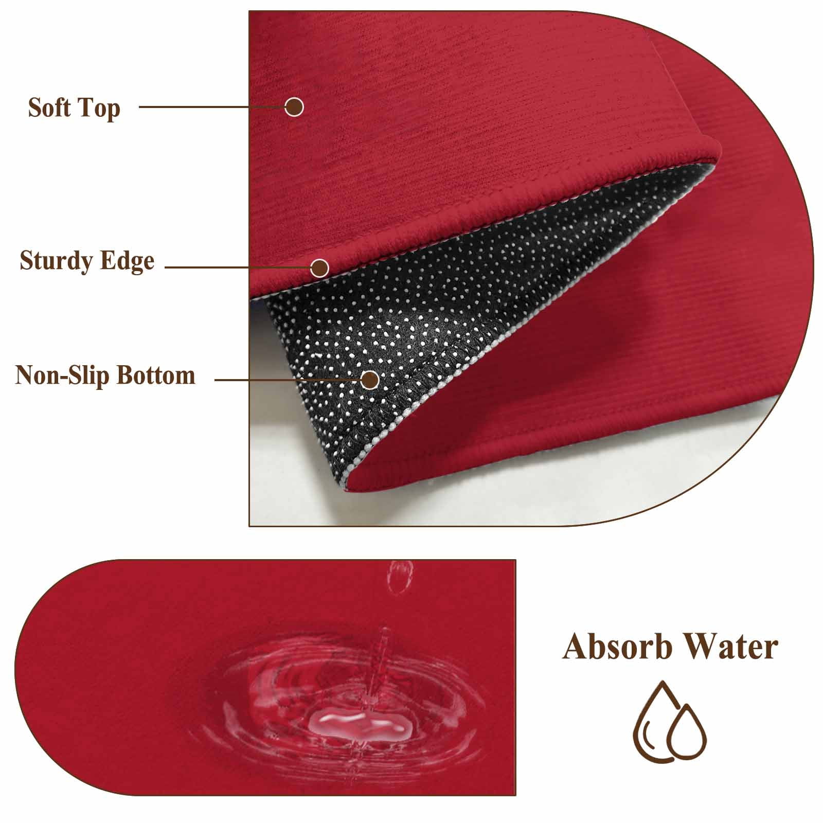 Pure Red Area Rugs 5'x8', Washable Small Throw Rugs for Classroom Bedroom, Simple Solid Color Indoor Outdoor Rug Non-Slip Low Pile Carpet Runner Reversible Floor Mats
