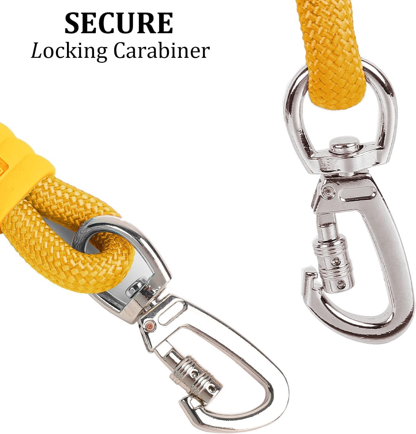Dog Leash,5 FT Heavy Duty Dog Training Leash,Double Handle Comfortable Padded Hands Free Dog Leash,Adjustable Crossbody Waist Leash for Small Medium Large Dogs(Yellow)