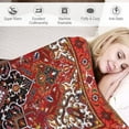 thumbnail image 3 of Bohemian Blanket Vintage Throw Blanket for Couch Bohemian style Enlarged Blanket,50”x40”Blue Oriental Medallion Sherpa Blanket Boho multiple sizes, 3 of 6