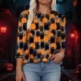thumbnail image 6 of YDFCWXW Halloween T Shirts for Women Casual 3/4 Sleeve Tops 2025 Halloween Shirts for Teens Dark Gray, XXXL, 6 of 9