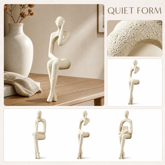 THOPBPRK Modern Sitting Figure Ornament Abstract Character Sculpture Decorative Shelf Sitter Home Desk Art Figurine Creative Living Room Bookshelf Accents, 1Pack A