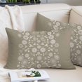 thumbnail image 2 of Japanese Throw Pillow Covers, Grey Simple Traditional Flowers Leaves Pattern Soft Breathable Pillow Cases with Invisible Zipper for Sleeping, Toddler Pillowcases for Couch Bed Sofa Chair 12x20 Inches, 2 of 9