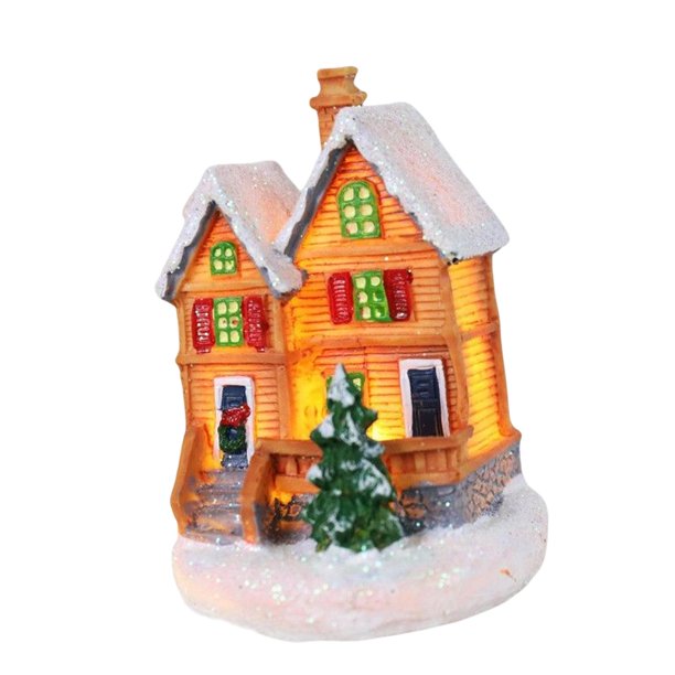 Casa de miniaturas Escena de Navidad Colección de Favores decorativos Invierno Nieve Micro resina para vacaciones de noche Mesa , Coral Coral Magideal Casa de miniaturas