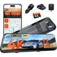 thumbnail image 1 of Cámara de tablero Hufdic 12" 4K espejo con GPS WiFi 64GB, 1 of 9