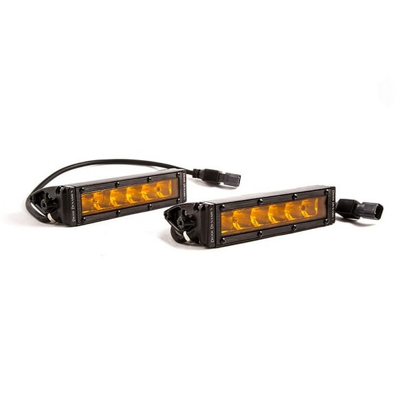 Diode Dynamics 6in. LED Light Bar Single Row Straight SS6 Amber Driving Pair