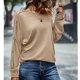 thumbnail image 3 of Jersey Hombro Descubierto Manga De Murciélago Color Sólido Cómodo Suelto Casual Mujer Top Albaricoque S, 3 of 6