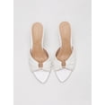 thumbnail image 3 of On feet & in love Women's Satin Pointed Toe Stiletto Mules - Ruched Slip-On Dress Heels with Gold-Tone Hardware, 3 of 8