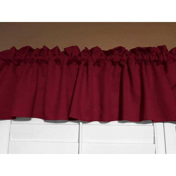 Solid Poplin Window Valance 58" Wide Cranberry Red