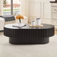 thumbnail image 5 of Tcbosik Oval Coffee Table, 43.7" Modern Cocktail Tea Table, Farmhouse Center Table for Living Room, Easy Assembly, Black, 5 of 8