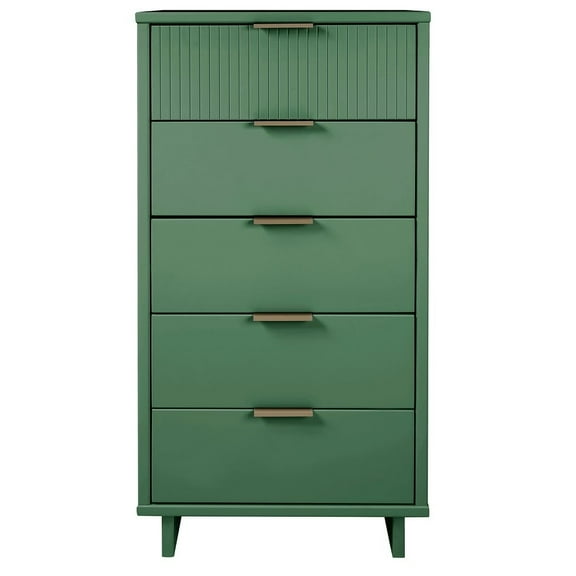 Manhattan Comfort Granville Tall & Narrow Engineered Wood Dresser in Sage Green