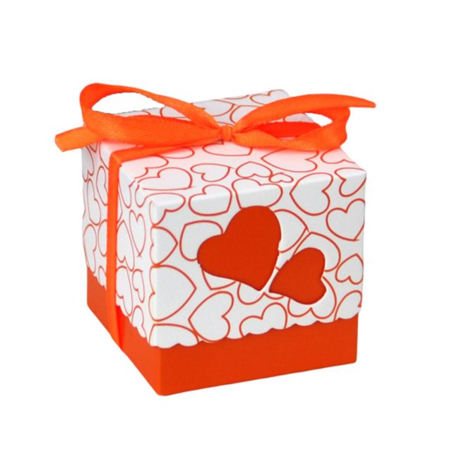 50Pcs Heart Box Multi-color Optional Detailed Eye-catching Delicate Exquisite Packaging Paper Wedding Party Candy Chocolate Container for Cookie