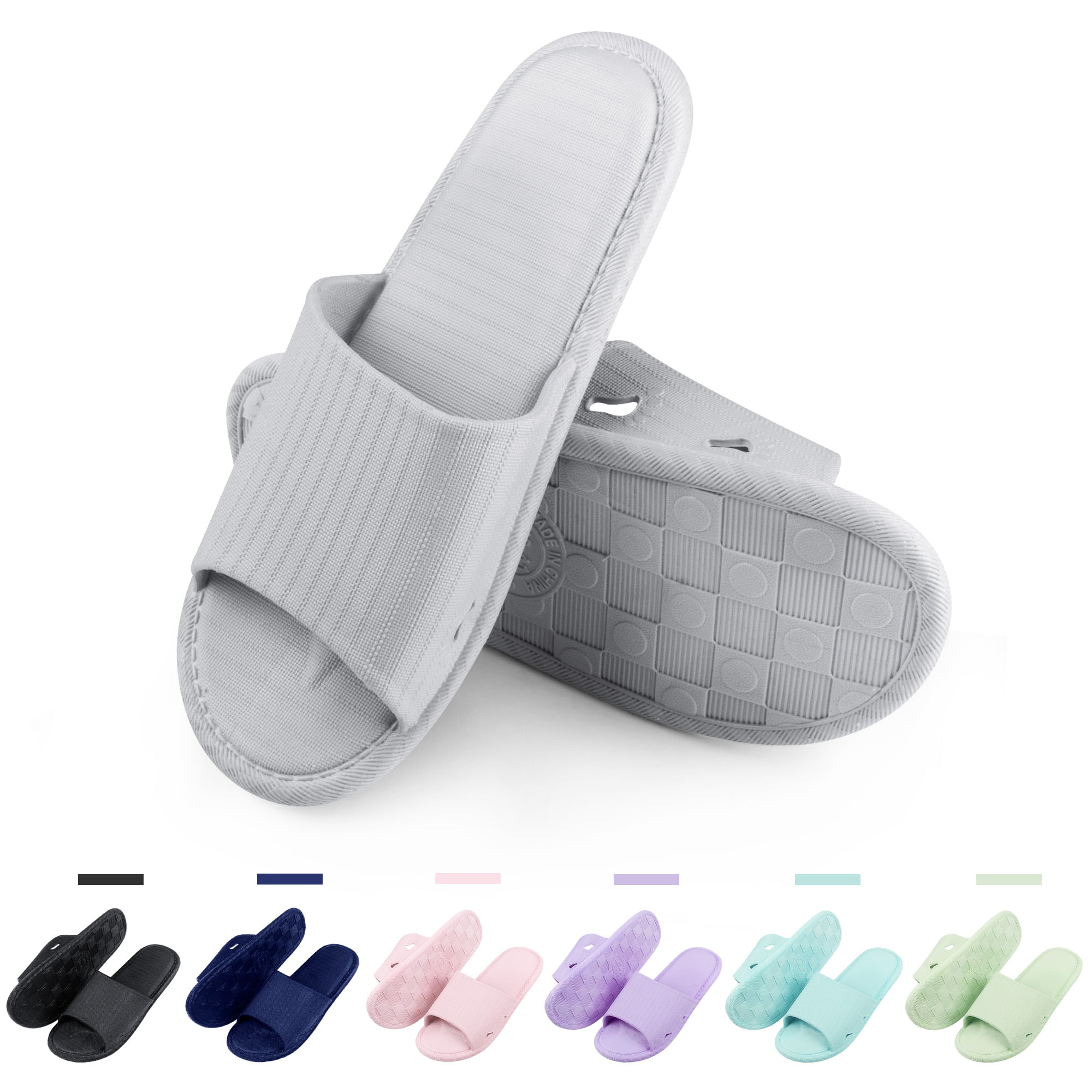 plain with side stripes on the sole. bathing slippers beach shoes Brandsseller Womens bathing slippers 
