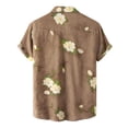 thumbnail image 2 of KDFJPTH Hawaiian Shirts For Men Summer Casual Fashion Floral Printed Short Sleeve Turn-Down Collar Button Fashion Tops Mens Shirts, 2 of 6