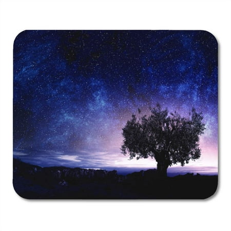 KDAGR Starry Night Picturesque View Sky Tree Abstract Air Astrology Astronomy Mousepad Mouse Pad Mouse Mat 9x10