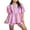 Pink, variant on Rdhnmea Women 2-Piece Outfits Summer Striped Print Tie Front Shirt and Shorts