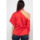 thumbnail image 4 of Blusa roja un hombro AMAD Casual para mujer Talla L, 4 of 5
