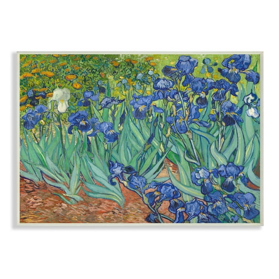 Stupell Industries Flower Field Blue Green Van Gogh Classical Painting Unframed Art Print Wall Art, 13x19, by Vincent Van Gogh