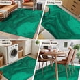 thumbnail image 5 of Green Marble Area Rugs 2.7'x5', Washable Small Throw Rugs for Kitchen Bedroom, Modern Farmhouse Gradient Abstract Fluid Art Indoor Outdoor Rug Non-Slip Low Pile Carpet Runner Reversible Floor Mats, 5 of 8