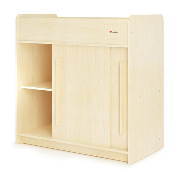 Foundations SafeGlide Changing Table, Built-In Storage, Gliding Doors, Natural