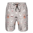 thumbnail image 3 of Wukai Various Rabbits Print Beach Trunks with Compression Liner Swimsuit Quick Dry Beach Sports Shorts with Pocket-Large, 3 of 6