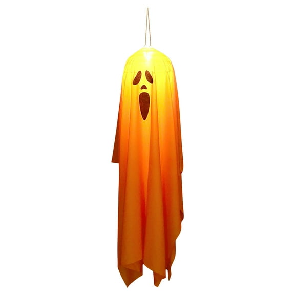 Uutvmp Halloween Hanging Ghost, Ghost Pendant Decorations Lamp,Cute Light Up Flying Ghost Decoration,Halloween Ghost Light with Flexibly Adjusted Poses,Hanging Decorations Outdoor (Orange Light)