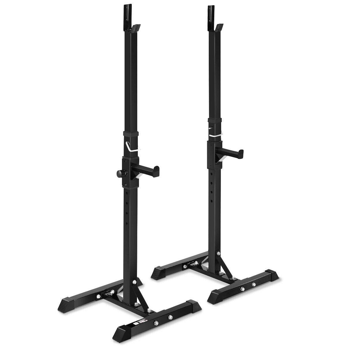 Costway Pair Of Adjustable Standard Solid Steel Squat Stands