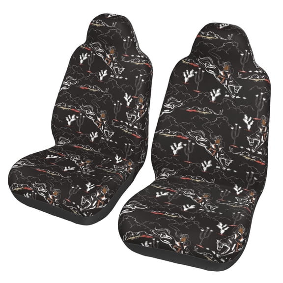 Vsdgher Cowgirl In Desert Automotive Seat Covers for Cars Trucks and SUVs – Car Seat Covers for Truck Seat Protectors Set of 2