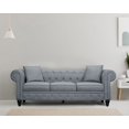thumbnail image 1 of Valencia Sofas Abruzzo Tufted Chesterfield Sofa with 2 Decorative Pillows - Grey, 1 of 4