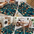 thumbnail image 5 of Kitchen Mats for Floor 3x5 Ft, Teal Orange Abstract Art Non Slip Area Rugs for Kitchen Bedroom Entryway, Geometric Modern Art Washable Carpet Runner Rug Floor Mats for Bedroom Home Decor, 5 of 9
