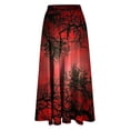 thumbnail image 6 of WFJCJPAF 2024 New Halloween Clearance! Women Skirts under $10 Knee Length,Women's Casual Flowers Printed A-line Elastic Waist Skirt - Red S, 6 of 6