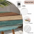 thumbnail image 6 of Teal Turquoise Wooden Fitted Tablecloth with Elastic Edged, Round Table Cloth for Dining Table, Rustic Retro Farmhouse Western Country Waterproof Oil Proof Table Cover for Indoor Outdoor 36"-44", 6 of 8