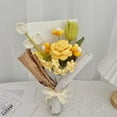 thumbnail image 5 of Handmade Crochet Rose Tulip Forget-Me-Not Puff Bouquet,Knitted Artificial Forever Flowers with Exquisite Wrap,Gift to Girlfriend Mom Women,Perfect for Valentines,Home Decor,Celebration, 5 of 5