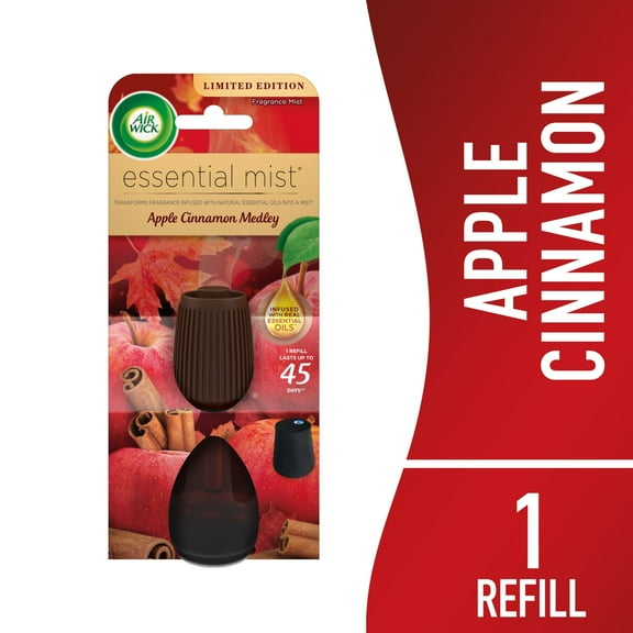 1PKAir Wick Essential Mist Scented Oil Air Freshener Diffuser Refill, Apple and Cinnamon,