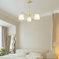 thumbnail image 3 of 6-Pack White Frosted Glass Shades, Bell Shaped Glass Shade Covers Ceiling Fan Lamp Replacements, Light Fixtures Lampshade for Chandelier Wall Sconces, 1.61" Fitter Size, 5" High x 4.7" Diameter, 3 of 7