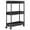 Black#2, variant on Thin Crevice Storage Rack on Wheels 3 Tier Narrow Rolling Cart with Brakes Multi Layer Slim Kitchen Bathroom Organizer Adjustable Shelves with Hooks for Spices,Toiletries,Towels Thick Black
