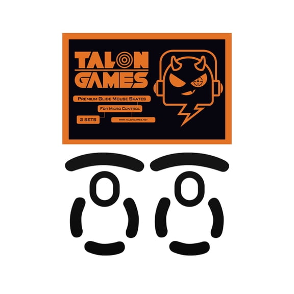 Talongames Control Type Mouse Feet for Logitech GPRO Wireless, Black, New, 2-Pack
