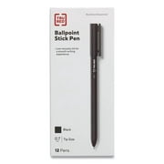 Tru Red TR52858 0.7 mm Ballpoint Pen Stick, Black - Dozen