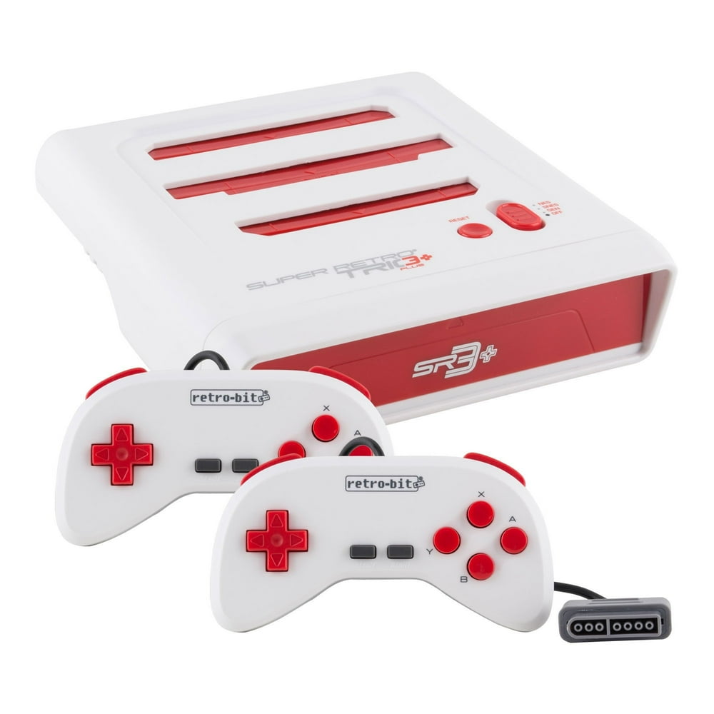 Super Retro TRIO Plus 3 in 1 Console System, White/Red
