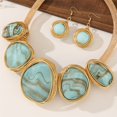 thumbnail image 4 of Fashion Irregular Resina Strass Collar Pendientes Set Viajes de verano Memorial Party Graduación Accesorios, 4 of 4