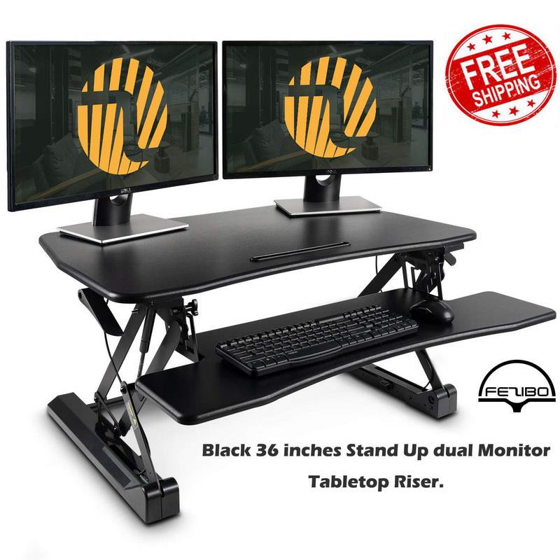 FEZIBO Standing Desk with Height Adjustable Stand Up Black Desk