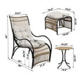 thumbnail image 2 of Belle Country 3 Piece Outdoor Patio Lounge Set with Curved Wicker Lounge Chair, Ottoman, and End Table, Cushions, Black+Natural+Beige, 2 of 18