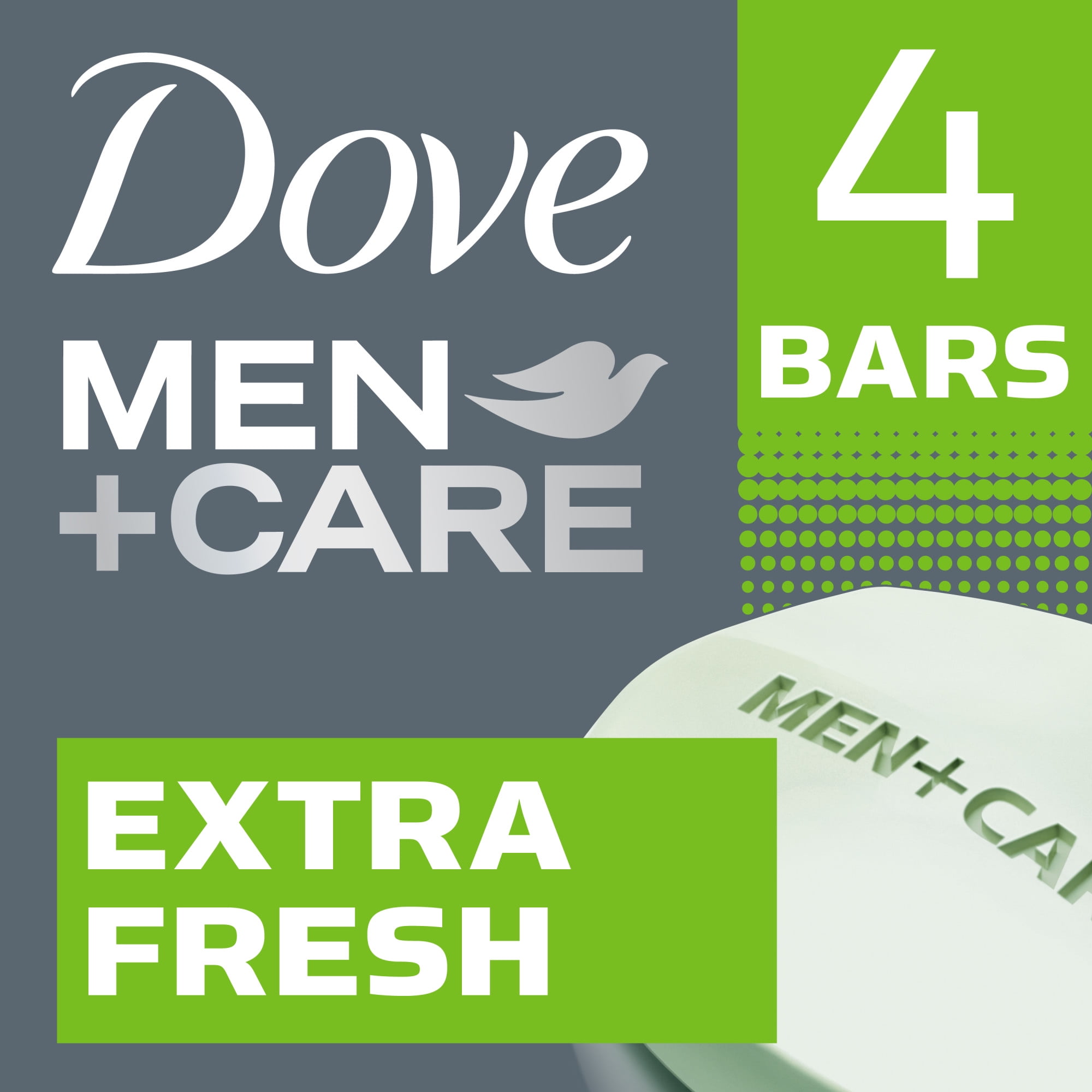 Dove Men+Care Bar 3 in 1 Cleanser for Body, Face, and Shaving Extra Fresh, 3.75 Oz., 4 Bars